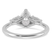 14K White Gold 1.38 Carat Lab Grown Diamond VS+ F+ Pear Complete Three Stone Engagement Ring view 5