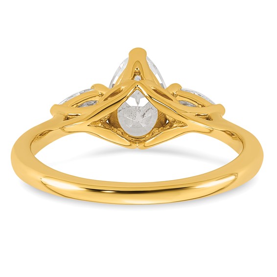 Gold Diamond Pear 3-Stone Bridal Rings