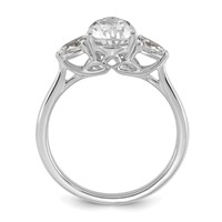 14K White Gold 1.88 Carat Lab Grown Diamond VS+ F+ Pear Complete Three Stone Engagement Ring view 2