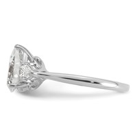 14K White Gold 1.88 Carat Lab Grown Diamond VS+ F+ Pear Complete Three Stone Engagement Ring view 3