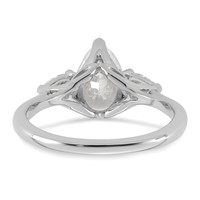 14K White Gold 1.88 Carat Lab Grown Diamond VS+ F+ Pear Complete Three Stone Engagement Ring view 5