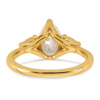 14K Yellow Gold 1.88 Carat Certified Lab Grown Diamond VS+ F+ Pear Complete Three Stone Engagement Ring view 5