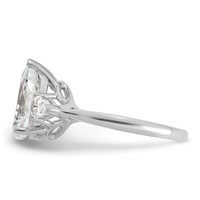 14K White Gold 2.50 Carat Lab Grown Diamond VS+ F+ Pear Complete Three Stone Engagement Ring view 3
