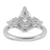 14K White Gold 2.50 Carat Certified Lab Grown Diamond VS+ F+ Pear Complete Three Stone Engagement Ring view 5