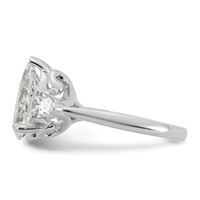 14K White Gold 3.62 Carat Lab Grown Diamond VS+ F+ Pear Complete Three Stone Engagement Ring view 3