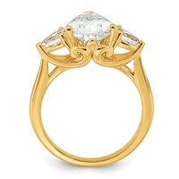 14K Yellow Gold 3.62 Carat Lab Grown Diamond VS+ F+ Pear Complete Three Stone Engagement Ring view 3