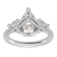 14K White Gold 3.62 Carat Certified Lab Grown Diamond VS+ F+ Pear Complete Three Stone Engagement Ring view 5