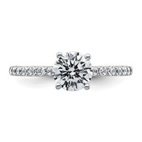 14K White Gold 1.25 Carat Lab Grown Diamond VS+ F+ Round Complete Engagement Ring view 4