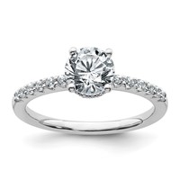 14K White Gold 1.25 Carat Lab Grown Diamond VS+ F+ Round Complete Engagement Ring view 1
