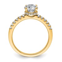 14K Yellow Gold 1.25 Carat Lab Grown Diamond VS+ F+ Round Complete Engagement Ring view 2
