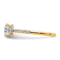 14K Yellow Gold 1.25 Carat Lab Grown Diamond VS+ F+ Round Complete Engagement Ring view 3