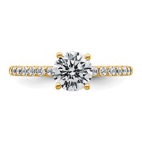 14K Yellow Gold 1.25 Carat Lab Grown Diamond VS+ F+ Round Complete Engagement Ring view 4