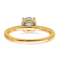 14K Yellow Gold 1.25 Carat Lab Grown Diamond VS+ F+ Round Complete Engagement Ring view 5
