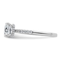 14K White Gold 1.75 Carat Lab Grown Diamond VS+ F+ Round Complete Engagement Ring view 3