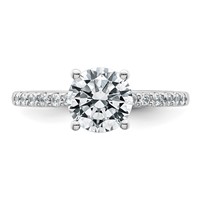 14K White Gold 1.75 Carat Lab Grown Diamond VS+ F+ Round Complete Engagement Ring view 4