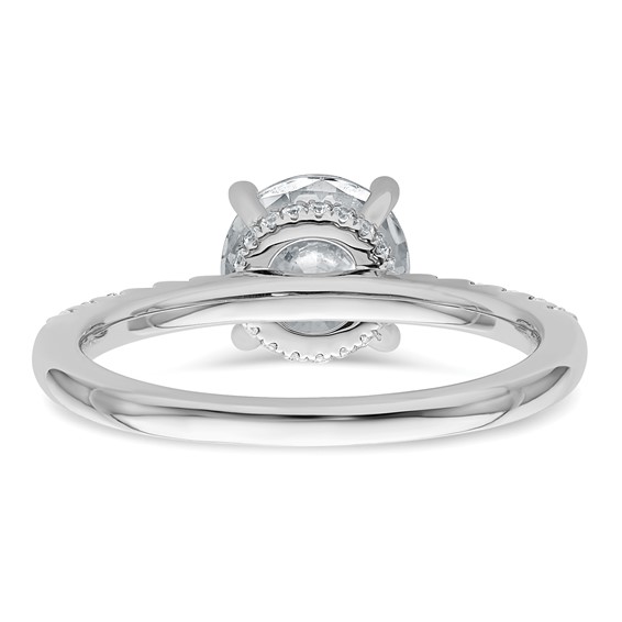 14k White Gold 1 3/4 carat Lab Grown Diamond VS+ F+ Round Complete Engagement Ring