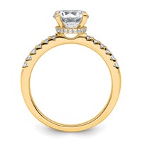 14K Yellow Gold 1.75 Carat Lab Grown Diamond VS+ F+ Round Complete Engagement Ring view 2
