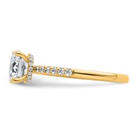 14K Yellow Gold 1.75 Carat Lab Grown Diamond VS+ F+ Round Complete Engagement Ring view 3