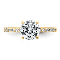 14K Yellow Gold 1.75 Carat Lab Grown Diamond VS+ F+ Round Complete Engagement Ring view 4