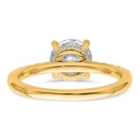 14K Yellow Gold 1.75 Carat Lab Grown Diamond VS+ F+ Round Complete Engagement Ring view 5