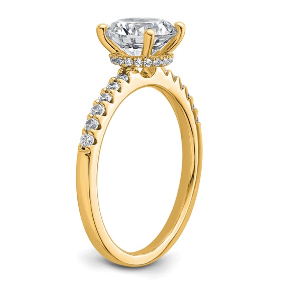 14k 1 3/4 carat Lab Grown Diamond VS+ F+ Round Complete Engagement Ring