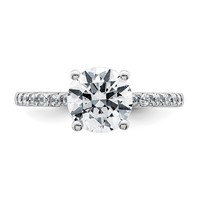 14K White Gold 2.25 Carat Lab Grown Diamond VS+ F+ Round Complete Engagement Ring view 4