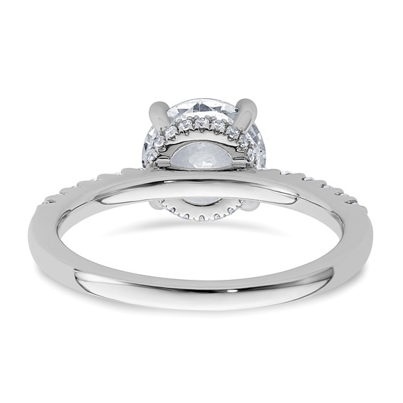 14k White Gold 2 1/4 carat Lab Grown Diamond VS+ F+ Round Complete Engagement Ring