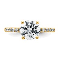 14K Yellow Gold 2.25 Carat Lab Grown Diamond VS+ F+ Round Complete Engagement Ring view 4