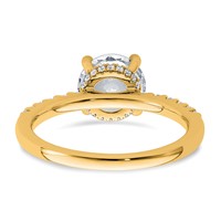 14K Yellow Gold 2.25 Carat Lab Grown Diamond VS+ F+ Round Complete Engagement Ring view 5