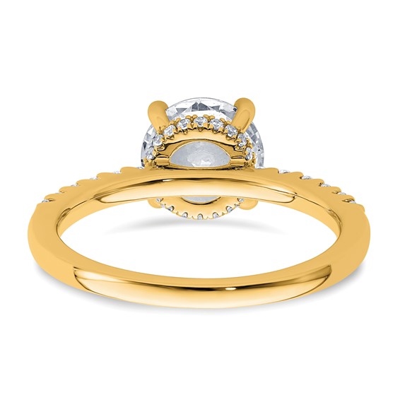 14k 2 1/4 carat Lab Grown Diamond VS+ F+ Round Complete Engagement Ring