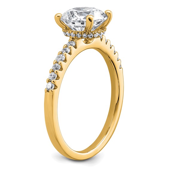 14k 2 1/4 carat Lab Grown Diamond VS+ F+ Round Complete Engagement Ring