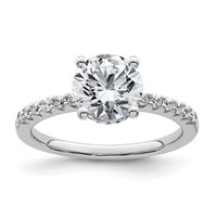 14K White Gold 2.25 Carat Certified Lab Grown Diamond VS+ F+ Round Complete Engagement Ring view 1