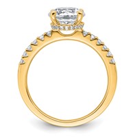14K Yellow Gold 2.25 Carat Certified Lab Grown Diamond VS+ F+ Round Complete Engagement Ring view 2
