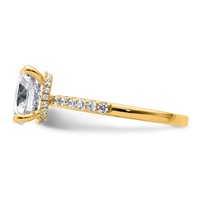 14K Yellow Gold 2.75 Carat Lab Grown Diamond VS+ F+ Round Complete Engagement Ring view 3