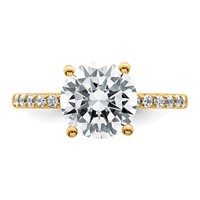 14K Yellow Gold 2.75 Carat Lab Grown Diamond VS+ F+ Round Complete Engagement Ring view 4