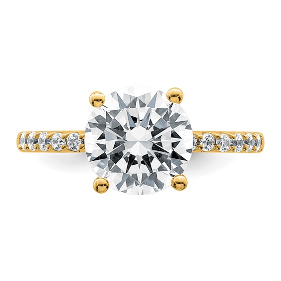 14k 2 3/4 carat Lab Grown Diamond VS+ F+ Round Complete Engagement Ring