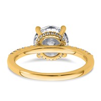 14K Yellow Gold 2.75 Carat Lab Grown Diamond VS+ F+ Round Complete Engagement Ring view 5