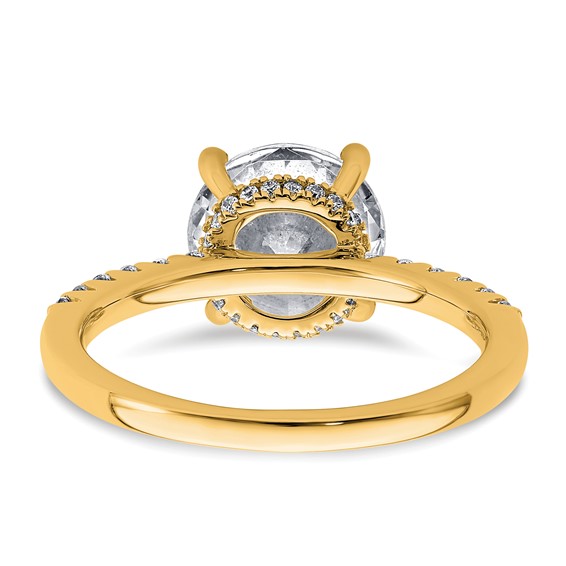 14k 2 3/4 carat Lab Grown Diamond VS+ F+ Round Complete Engagement Ring