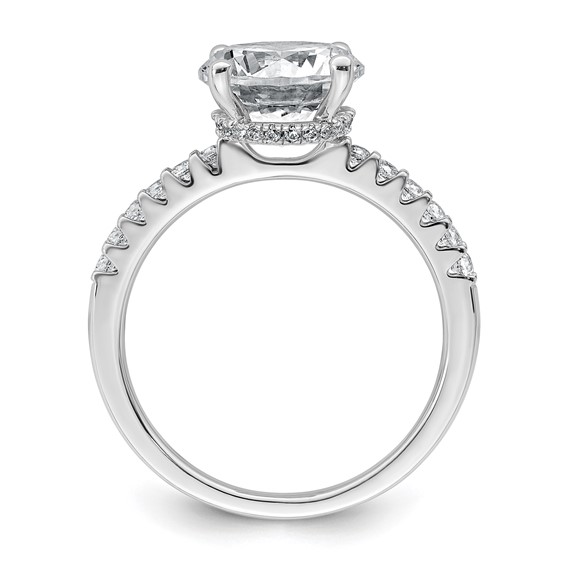 14k White Gold 2 3/4 carat Certified Lab Grown Diamond VS+ F+ Round Complete Engagement Ring
