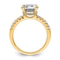 14K Yellow Gold 2.75 Carat Certified Lab Grown Diamond VS+ F+ Round Complete Engagement Ring view 2