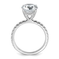 14K White Gold Certified Lab Grown Dia VS+ F+ Round Eng Ring view 2
