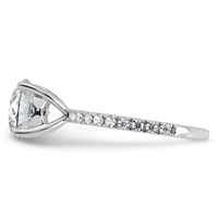 14K White Gold Certified Lab Grown Dia VS+ F+ Round Eng Ring view 3