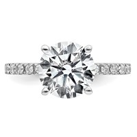 14K White Gold Certified Lab Grown Dia VS+ F+ Round Eng Ring view 4