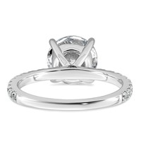 14K White Gold Certified Lab Grown Dia VS+ F+ Round Eng Ring view 5