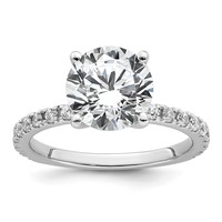 14K White Gold Certified Lab Grown Dia VS+ F+ Round Eng Ring view 1