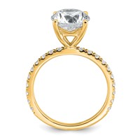 14K Yellow Gold Certified Lab Grown Diamond VS+ F+ Round Eng Ring view 2
