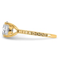 14K Yellow Gold Certified Lab Grown Diamond VS+ F+ Round Eng Ring view 3