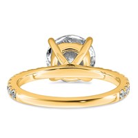 14K Yellow Gold Certified Lab Grown Diamond VS+ F+ Round Eng Ring view 5