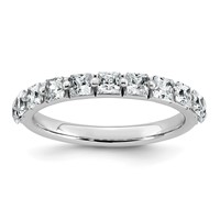 14K White Gold 1 Carat Lab Grown Diamond VS+ F+ Complete Wedding Band view 1