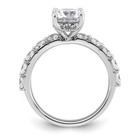 14K White Gold 2.50 Carat Lab Grown Diamond VS+ F+ Round Complete Engagement Ring view 2